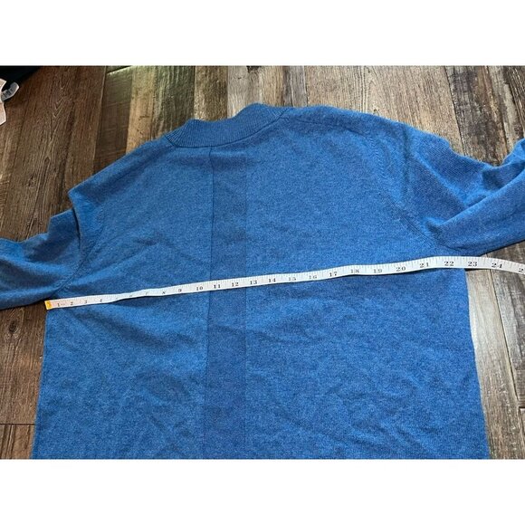 AKRIS Punto Virgin Wool Cashmere Cardigan Sweater in Blue Denim Size 8 - Picture 10 of 10